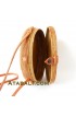 Ata rattan oval round leather clip bags 